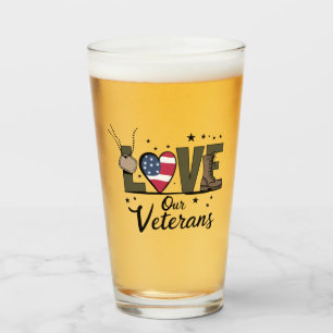 Liebt unseren Veteranentag Stolz Militärveterantag Glas