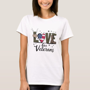 Liebt unseren Veteranentag Stolz Militärveterantag T-Shirt