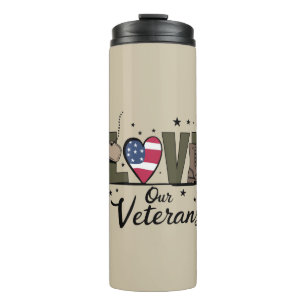 Liebt unseren Veteranentag Stolz Militärveterantag Thermosbecher