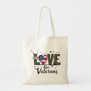 Liebt unseren Veteranentag Stolz Militärveterantag Tragetasche