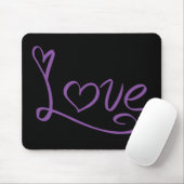 Liebt violette und schwarze Herzen Mousepad (Mit Mouse)