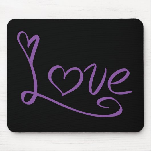 Liebt violette und schwarze Herzen Mousepad (Vorne)