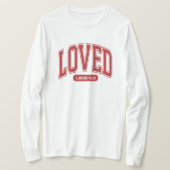 LIEBT VON DER WEILIGEN Valentinischen Schrift Weiß T-Shirt (Design vorne)