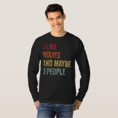 Liebt Wölfe Wolf Gesicht 12 T-Shirt (Vorne ganz)