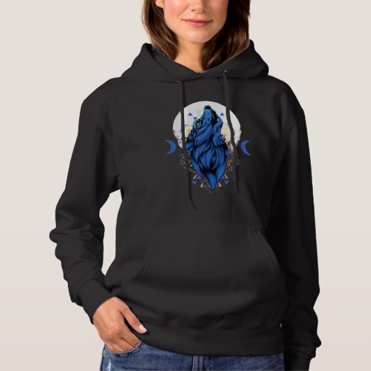 Liebt Wölfe Wolfsmond 1 Hoodie (Vorderseite)