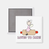 Liebt zu backen Magnet (Vorderseite/Rückseite)