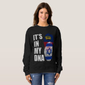 Liechtenstein And Israeli Mix DNA Heritage Flag Sweatshirt (Vorne ganz)