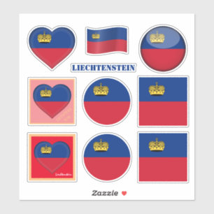 Liechtenstein-Aufkleber und Flagge, Herz/Sport Aufkleber