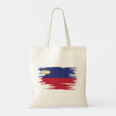 Liechtenstein Flag Brush Art Tragetasche (Rückseite)