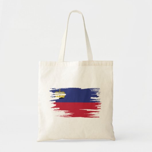 Liechtenstein Flag Brush Art Tragetasche (Vorne)