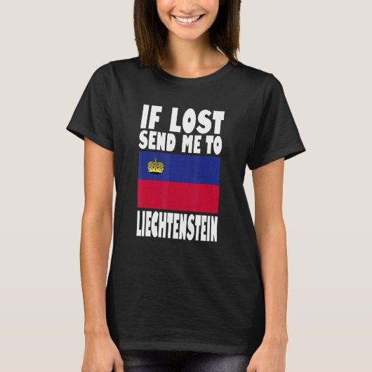 Liechtenstein Flag Design  If lost send me to Liec T-Shirt (Vorderseite)