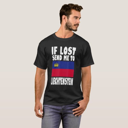 Liechtenstein Flag Design If lost send me to Liec T-Shirt (Vorne ganz)