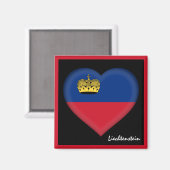 Liechtenstein Flag & Herz, Urlaub in Liechtenstein Magnet (Vorderseite/Rückseite)