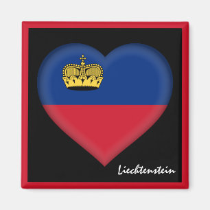 Liechtenstein Flag & Herz, Urlaub in Liechtenstein Magnet