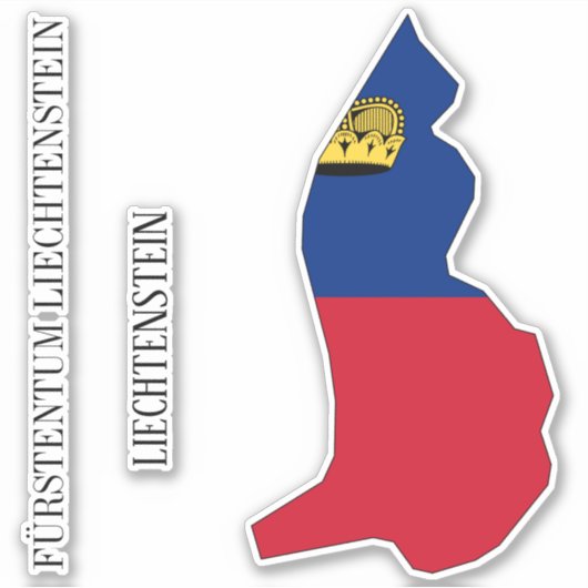 Liechtenstein Flag Map Kontur Aufkleber (Vorderseite)
