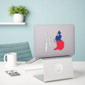 Liechtenstein Flag Map Kontur Aufkleber (Laptop auf Schreibtisch)