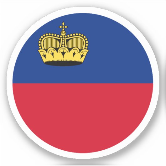 Liechtenstein Flag Round Sticker (Vorderseite)