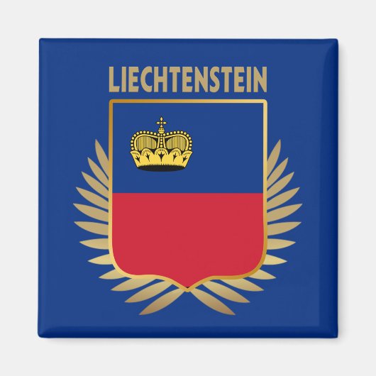 Liechtenstein Flag Shield Magnet (Vorne)