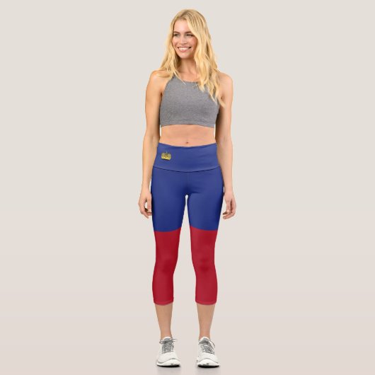 Liechtenstein-Flagge Capri Leggings (Vorderseite)