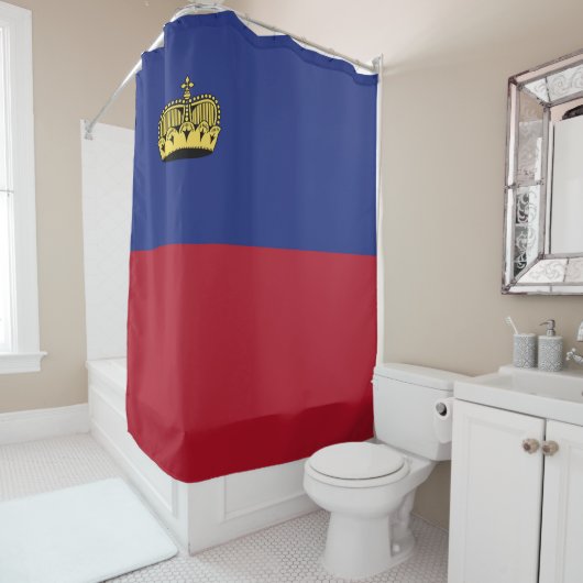 Liechtenstein-Flagge Duschvorhang (Beispiel)