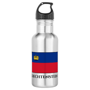 Liechtenstein-Flagge Edelstahlflasche