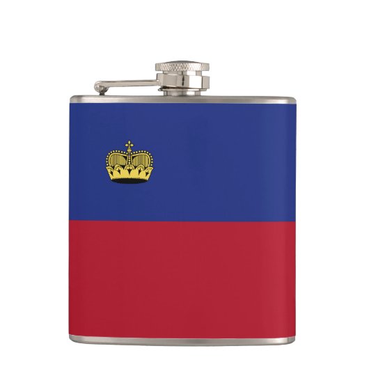 Liechtenstein-Flagge Flachmann (Vorderseite)