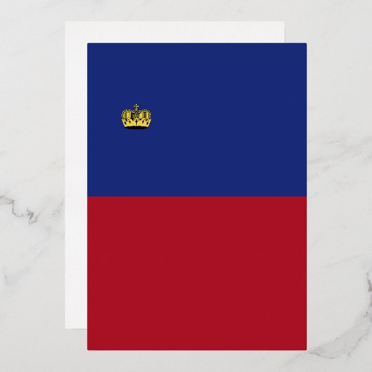 Liechtenstein-Flagge Folieneinladung (Vorderseite/Rückseite)