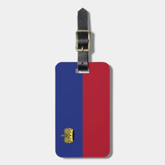 Liechtenstein-Flagge Gepäckanhänger (Vorderseite vertikal)