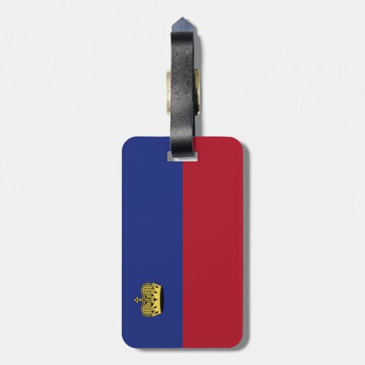 Liechtenstein-Flagge Gepäckanhänger (Rückseite vertikal)