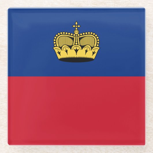 Liechtenstein-Flagge Glasuntersetzer (Vorderseite)