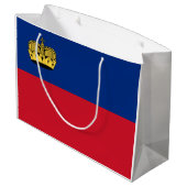 Liechtenstein-Flagge Große Geschenktüte (Rückseite Schrägansicht)