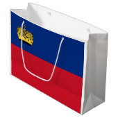 Liechtenstein-Flagge Große Geschenktüte (Vorderseite Schrägansicht)