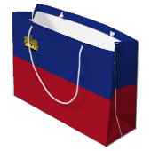 Liechtenstein-Flagge Große Geschenktüte (Rückseite Schrägansicht)