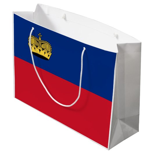 Liechtenstein-Flagge Große Geschenktüte (Rückseite Schrägansicht)