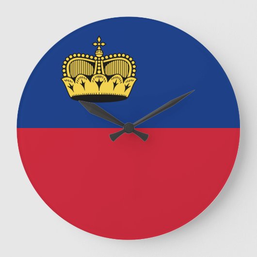 Liechtenstein-Flagge Große Wanduhr (Vorderseite)