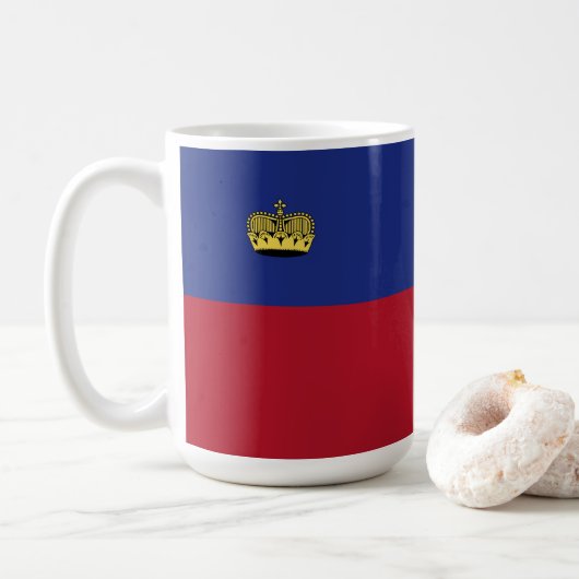 Liechtenstein-Flagge Kaffeetasse (Mit Donut)
