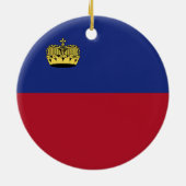 Liechtenstein-Flagge Keramik Ornament (Hinten)