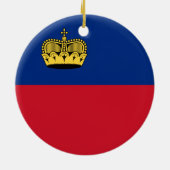 Liechtenstein-Flagge Keramik Ornament (Hinten)