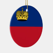 Liechtenstein-Flagge Keramik Ornament (Rechts)