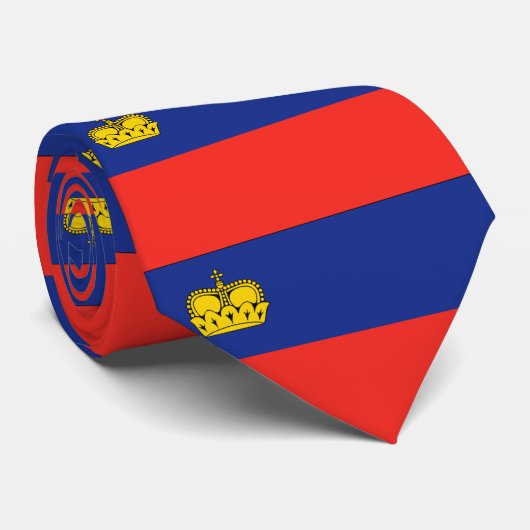 Liechtenstein-Flagge Krawatte (Gerollt)