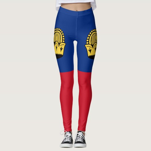 Liechtenstein-Flagge Leggings (Vorderseite)