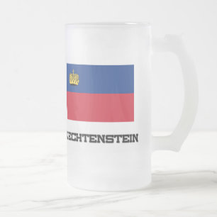 Liechtenstein-Flagge Mattglas Bierglas