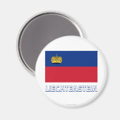 Liechtenstein-Flagge mit Name Magnet (Vorderseite/Rückseite)