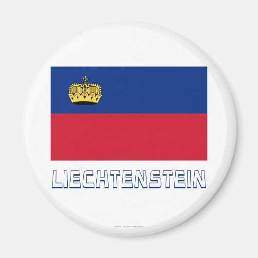 Liechtenstein-Flagge mit Name Magnet (Vorne)