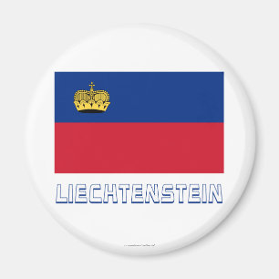 Liechtenstein-Flagge mit Namen Magnet