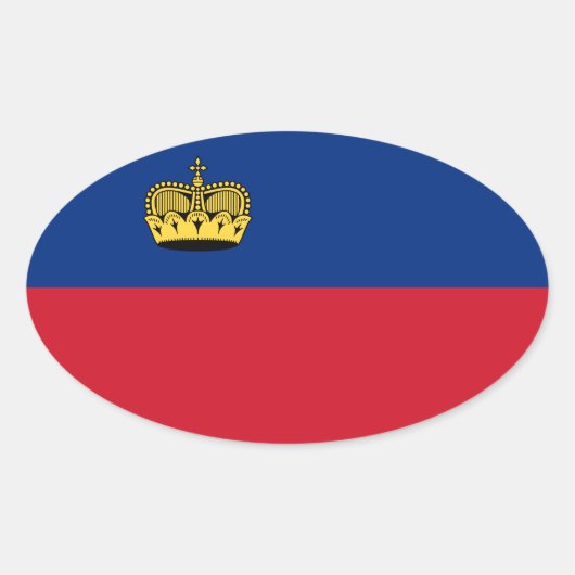 Liechtenstein-Flagge Ovaler Aufkleber (Vorderseite)