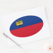 Liechtenstein-Flagge Ovaler Aufkleber (Umschlag)