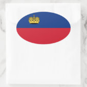 Liechtenstein-Flagge Ovaler Aufkleber (Tasche)