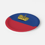 Liechtenstein-Flagge Pappteller (Schrägansicht)