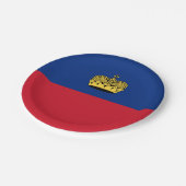 Liechtenstein-Flagge Pappteller (Schrägansicht)